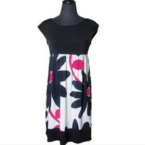 London Times floral print tie cut out back cap sleeve dress size 6P